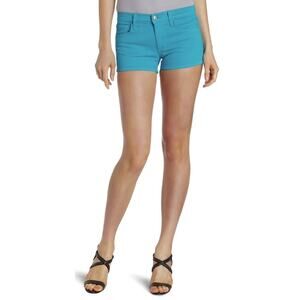 Joe’s Teal Denim 5-Pocket Jean Stretch Short Shorts 29 Cotton Polyester Lycra 29